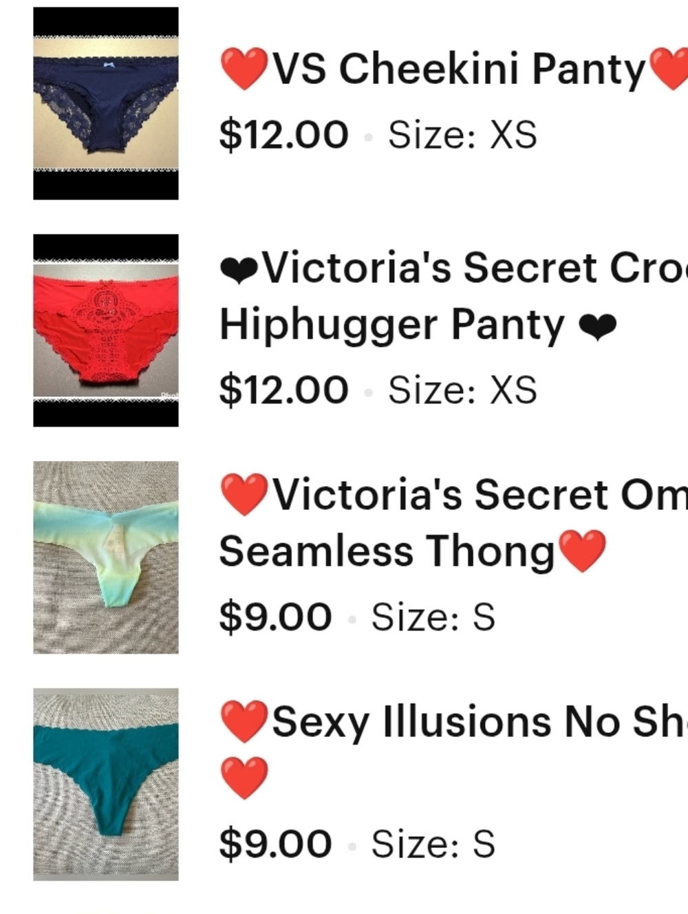8 Victoria's Secret Panties
